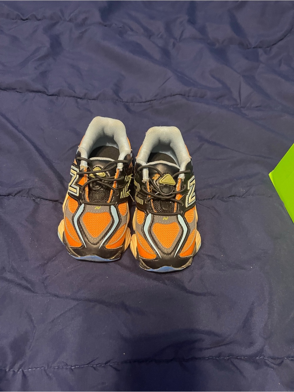 New Balance Kids Orange and Gray Athletic Sneakers with Black Accents